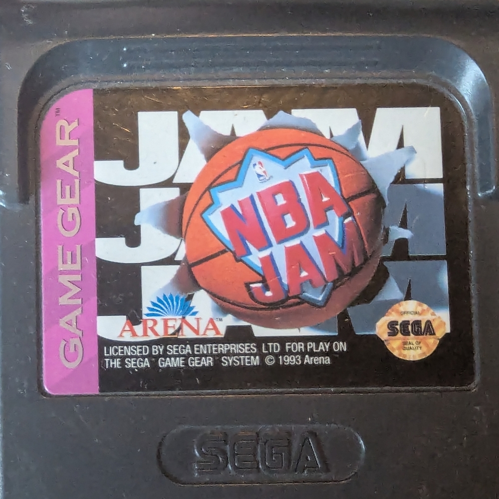 Black Sega Game Gear NBA Jam Cartridge Video Games Vintage Retro Games
